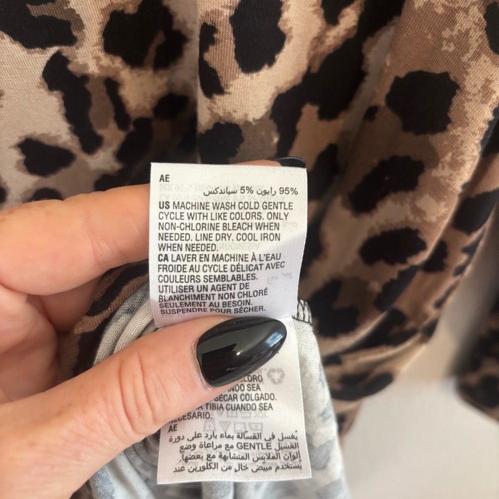 JM Collection Leopard Print Stretch Knit 3/4 Sleeve Tunic Top Size XL - Picture 7 of 11